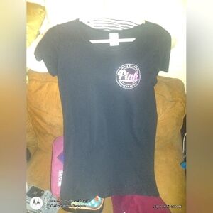 VICTORIAS SECRET PINK"PINK""SNOOZE ON REPEAT SCOOPNECK SLEEP/CASUAL TEESHIRT